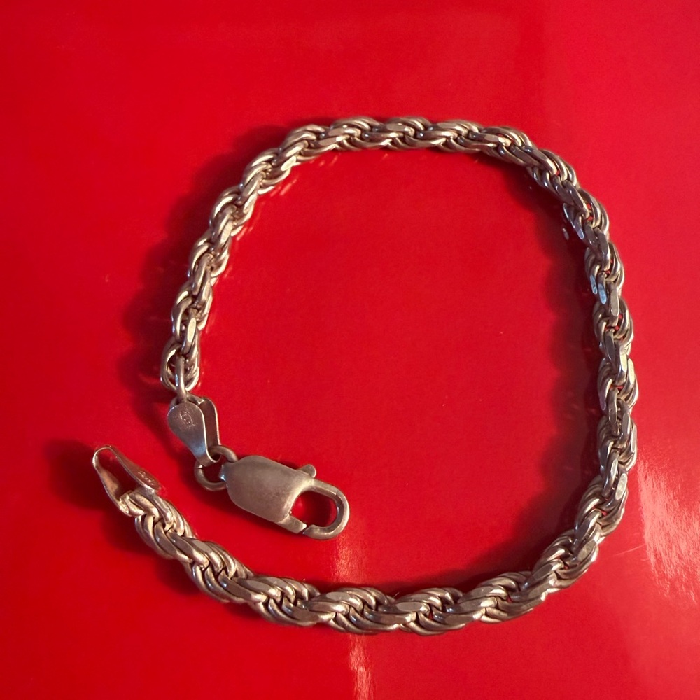 Stylish Silver Rope Chain Bracelet